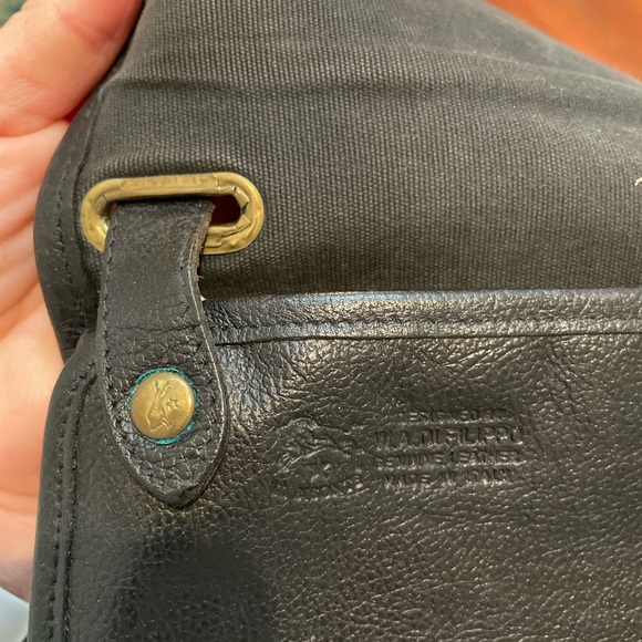 Vintage Il Bisonte Black Leather Crossbody Bag Made in Italy - Picture 2 of 7